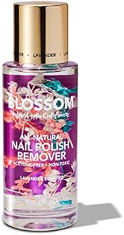 Blossom Non Toxic Nail Polish Remover Non Acetone, All Natural Scented, Vegan, Acetone Free Nail Polish Remover, Organic Plant-Based, Infused with Real Flowers, Made in USA, 2oz, Lavender