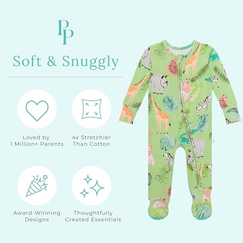 Image of Posh Peanut Baby Rompers Pajamas - Newborn Sleepers Boy Clothes - Kids One Piece PJ - Soft Viscose from Bamboo