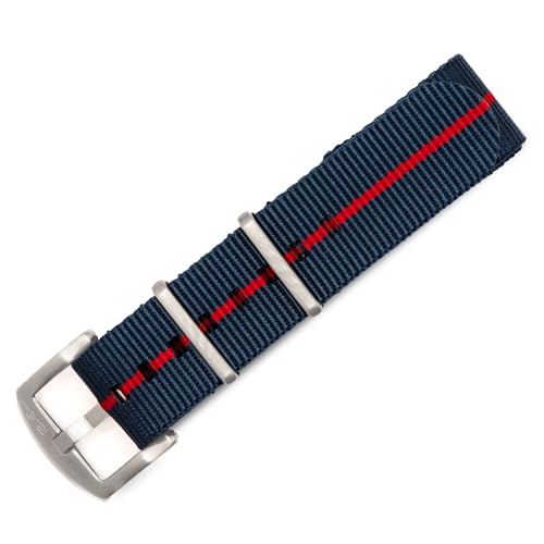 Image of BluShark - Original Collection Military-Style Waterproof Watch Strap, Fits All Timepiece Brands, Durable Nylon Wristwatch Accessories with Stainless Steel Buckle - 18mm, 20mm, 22mm & 24mm Watch Bands