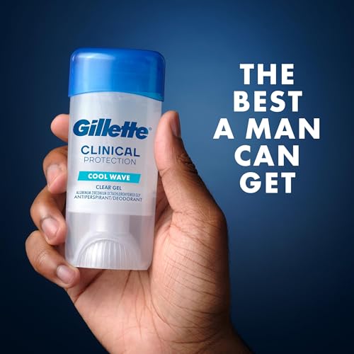 Gillette Clinical Antiperspirant and Deodorant for Men, 100HR Sweat & Odor Protection, Long Lasting Freshness, Anti-White Mark Technology, Clear Gel, Cool Wave Scent, 1.6 oz (Pack of 3) - image 8