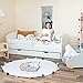 Produktbild Alcube Kinderbett Jugendbett 70x140 cm Weiß mit Rausfallschutz Matratze Lattenrost und Schublade Kinderbetten als Set Bett für Jungen und Mädchen 140x70 cm