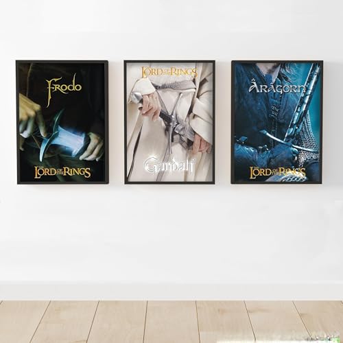 Image of The Lord of the Rings Print - Frodo Gandalf and Aragorn Set of 3 Posters Wall Art (42cm x 59.4cm - A2 (Each))