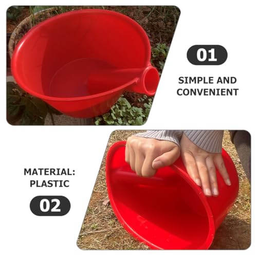 Louche à eau rouge à poignée ergonomique et grosse capacité au design simple