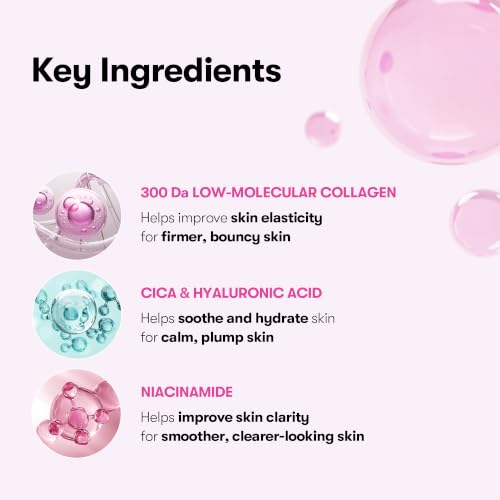 Image of VT COSMETICS CICA Collagen Daily Mask, 30 Sheet Masks with 300Da Low Molecular Collagen, CICA, Hyaluronic Acid & Niacinamide, Hydrating Firming Face Mask for Plump Skin, Korean Skincare