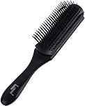 Fine Lines 9 Row Mens Hair Brush for Men & Boys – Firm Nylon Pin Styling Hair Brush for Curly & Thick Hair – Cushion Detangler for Men’s Hair, Wigs & Extensions – Removable Pad, Easy to Clean