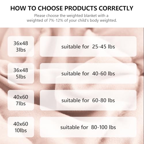 L'AGRATY Weighted Blanket - 36"x48" 3lbs Microfiber Material with Glass Beads Small Blanket for All-Season Summer Fall Winter Soft Thick