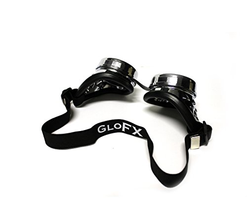 Glofx Wormhole Kaleidoscope Goggles - Festival Rave Costume Cosplay Prism Edm 3D Welding Gothic Goggles (Chrome) #TOP2