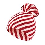 Century Star Christmas Santa Hat for Adults - Knit Soft Winter Beanie for Men & Women, Xmas Holiday Party New Year Festival A Red White Stripe One Size