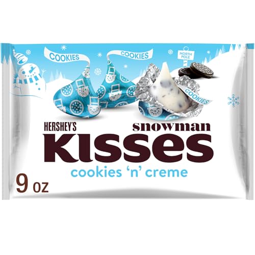 HERSHEY'S KISSES Cookies 'n' Creme, Christmas Candy Bag, 9 oz