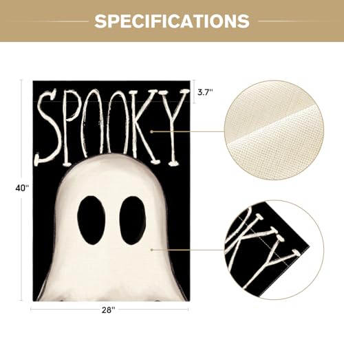 Drapeau de maison fantôme Halloween grand format extérieur double face - 6