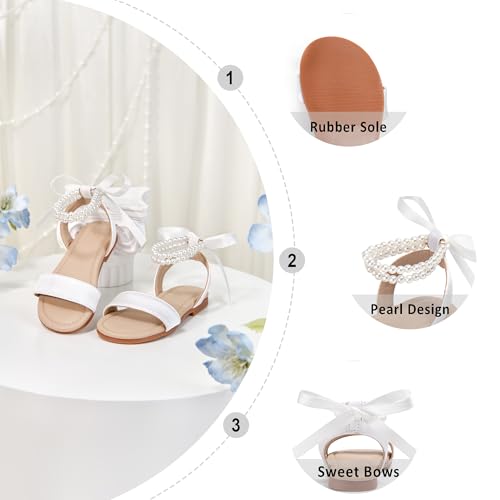 Image of Otter MOMO Girls Open Toe Princess Flat Sandals with Comfort Sole Summer Sandals