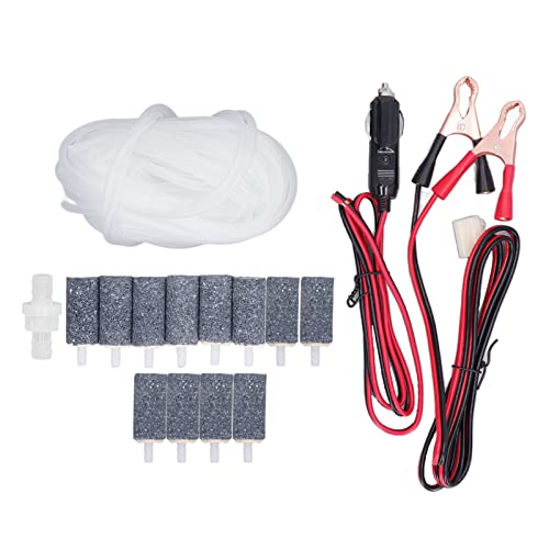 バブルストーンを備えたエアポンプアクセサリーキット、チェックバルブ、水族館用のバッテリークランプケーブル、ハイドロポニクス、フィッシュファームの広いユーティリティと機能 (MPQ-906)