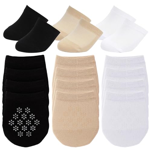 9 Pairs Toe Topper Socks for Women and Girls - Toe Liner Half Seamless No Show Low Cut Socks