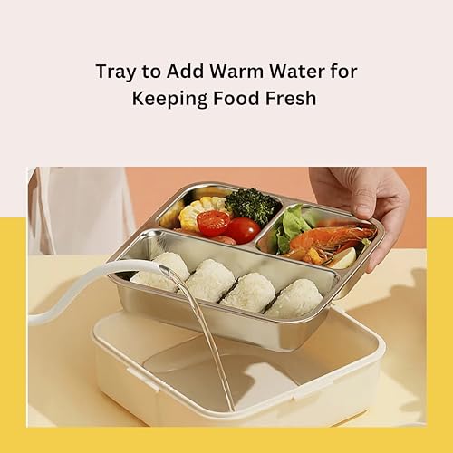 Image of Opullo Mother's Choice Stainless Steel Tiffin Box for School | Steel Lunch Box with Compartments | Stainless Steel Lunch Box for Kids | Big Size Steel Tiffin Boxes for Lunch | 1120 Ml | Orange