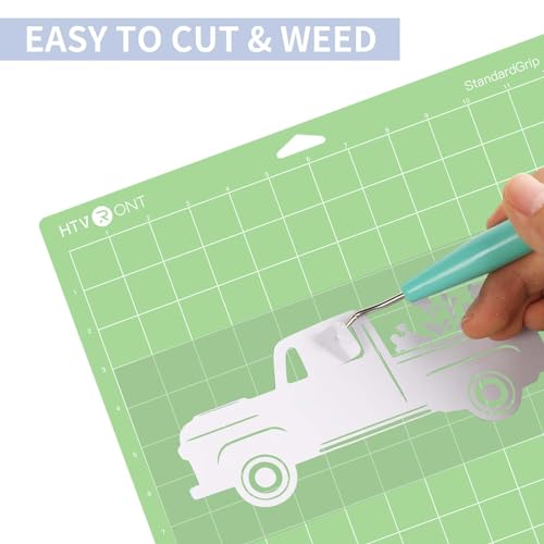 Image of HTVRONT Heat Transfer Vinyl Rolls - 12 inch x 20ft Pale Green Iron on Vinyl for Shirts, HTV Vinyl for All Cutting Machines - Easy to Cut & Weed for HTV Heat Transfer Design (Pale Green)