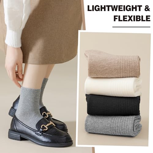Socks for Women Cotton Qurater Thin Dress Casual Athletic Breathable Ladies Socks 5 Pairs for US Size 5-10(Grey Beige Black)4