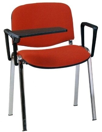  KARISMA - ISO Imbottito C + D + TAV, Sedia in Plastica Ufficio/Scuola più Tavoletta Ribaltina Scrittoio, Rosso