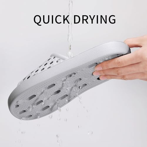 Image of Litfun Shower Shoes for Women Non-Slip Quick Dry Shower Slippers Lightweight Pool Sandals with Drain Holes for College Dorm, Beach, Bathroom & Gym