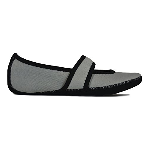 Nufoot Betsy Lou Women's Shoes, Foldable & Flexible Flats, Slipper Socks, Travel Slippers & Exercise Shoes, Dance Shoes, Yoga Socks, House Shoes, Indoor Slippers, Gray, X-Large - Thumbnail 2