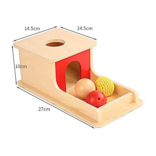 Image of Tiger Montessori Object Permanence Box with Tray Three Balls for 6-12 Months Babies (Wood+Plastic+Knit Ball)