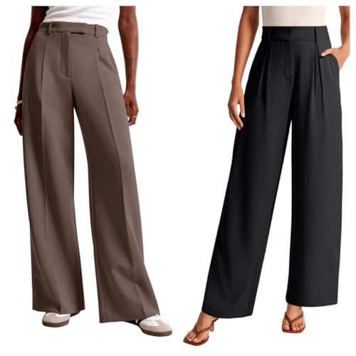 NIMIN High Waisted Work Pants for Women Business Casual 2025 Work Dressy Trousers Slacks-Size of Medium