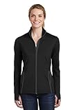 Sport-Tek Sport-Wick Stretch Contrast Full-Zip Jacket (LST853) -Black/Char -XL