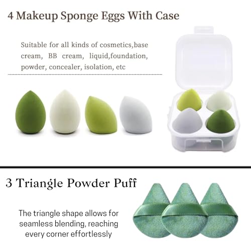 Image of LAVENUST 24-Piece Professional Makeup Brush Set - Premium Foundation, Eyeshadow & Blending Brushes for Flawless Makeup Application (Green)