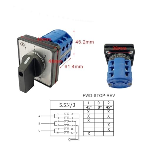 Interrupteur rotatif LW26 sélecteur triphasé robuste 690V 25A