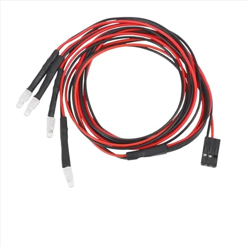 Kit de luces Axial SCX24 con 4 lámparas led de alta intensidad blanca y roja de 3mm para RC