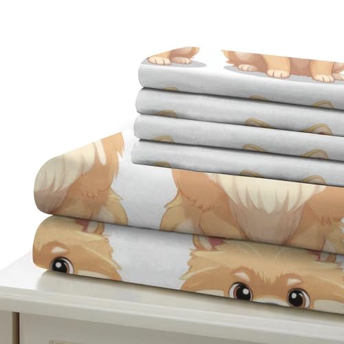 Parure de lit 3D Chien Poméranien hypoallergénique avec fermeture éclair pour enfant - 7