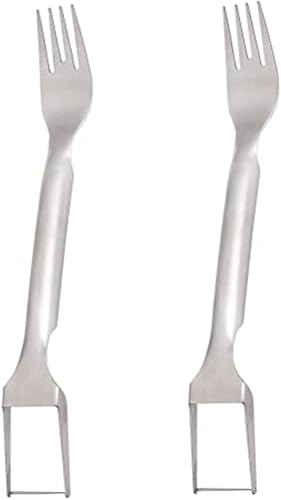 TEONEI Cortador de sandía, tenedor de sandía de acero inoxidable, herramienta de corte de fruta de sandía de verano, paquete de 2