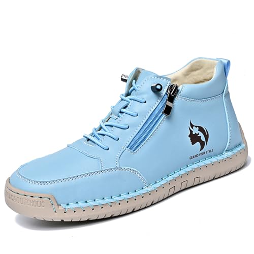 Women Ankle Boots Stylish Casual Sneaker Shoes with Zipper and Lace-Up Design for Easy Slip on, Lightweight and Comfortable