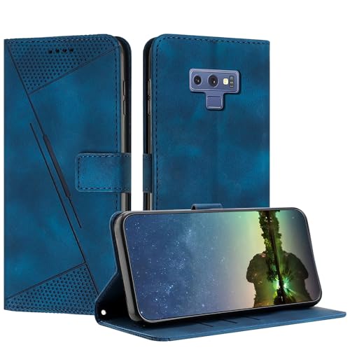 Mo-Beauty Funda para Samsung Galaxy Note 9, Carcasa de Cuero PU Magnético Caso a Libro Magnético Soporte Plegable Flip Antigolpes Protectora Funda para Samsung Note 9 - Azul