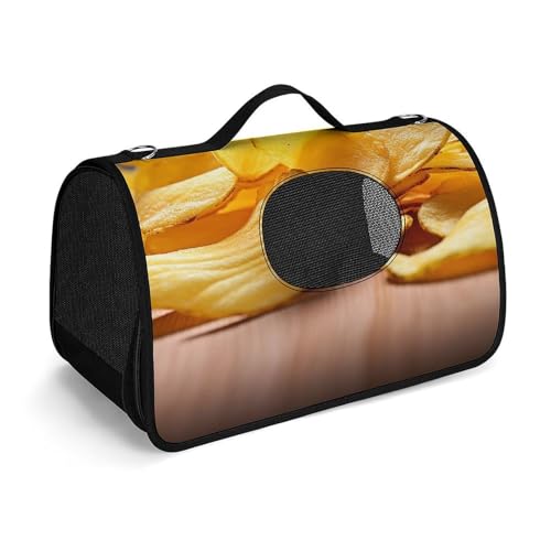 Sac de transport pour chat portable imprimé frites extérieur