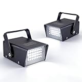 32 Led Strobe Lights Mini Strobe Light Adjustable Flashing Light Halloween Outdoor Strobe Light Machine for Party（2 pcs White Light）