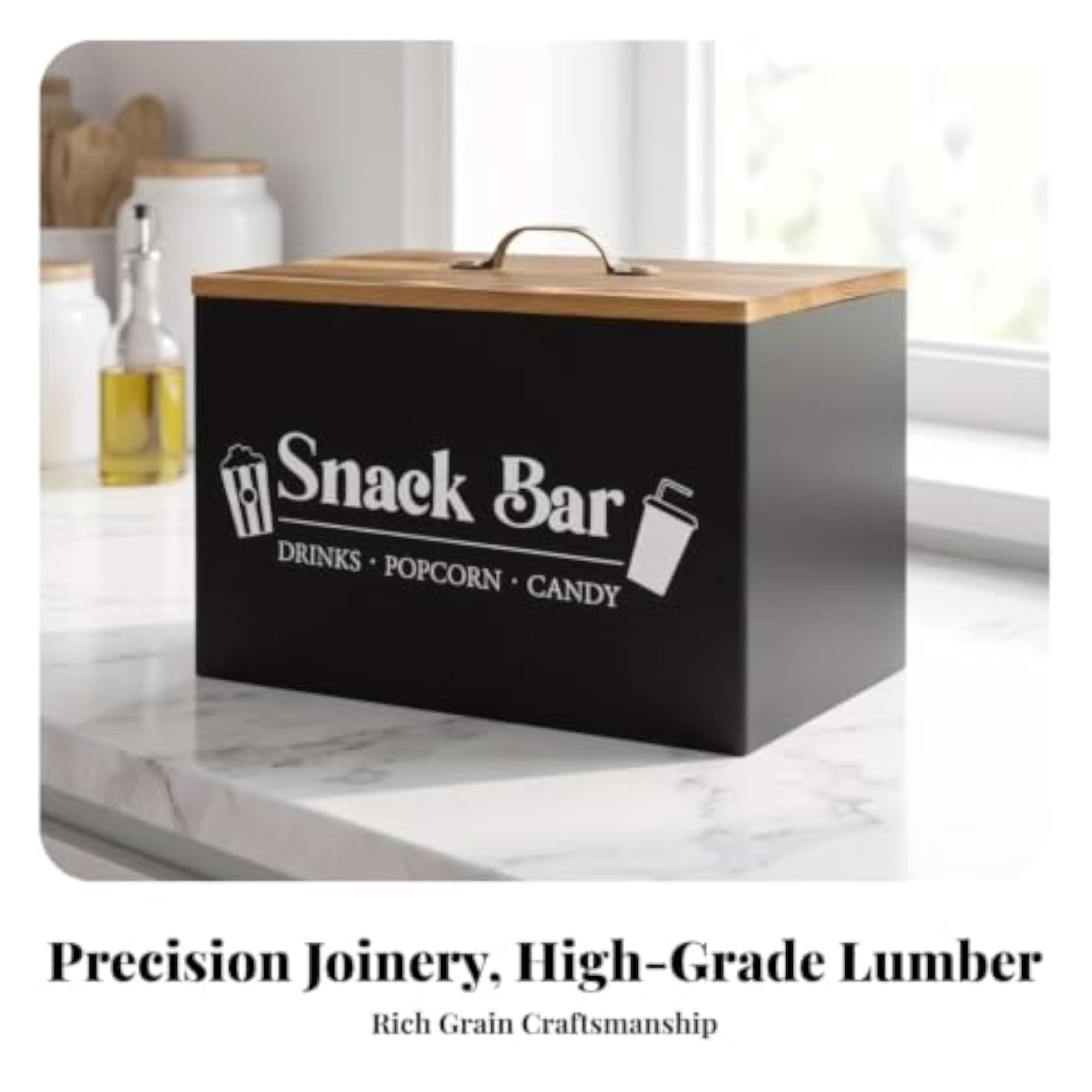 Portable Wooden Storage Box with Lid, Compact Organizer