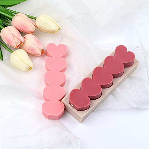 Cestony Love Heart Shape Candle Silicone Molds For Making Candle Resin Pillar Aromatherapy Candles Wax Soap Flower Specimen Clay Craft #TOP2