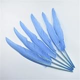 Plumas de pavo para decoración de plumas de ganso, manualidades, plumas, bodas, fiestas, vacaciones, accesorios azul cielo, 100 unidades