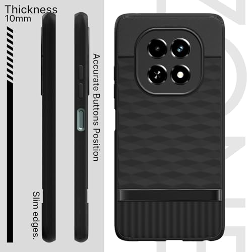 Image of Pikkme Back Cover for Realme C63 5G Camera Protection 3D Hexa Cube Design Silicone Protective Bumper Case (Black)