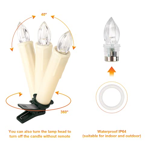 30 PCS Flameless LED Window Candles Battery Operated Christmas Tree Candle Lights Electric Taper Candles Fake Candles with Remote Perfect for Gift Home Garden Wedding Parties Decor (30 PCS,Ivory)