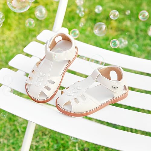 Image of Felix & Flora Toddler Girls Sandals Soft Rubber Princess Flat Shoes Flower Girl Shoes