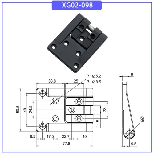 Charnière d'angle rotative en T noire pour mouvement fluide - 3