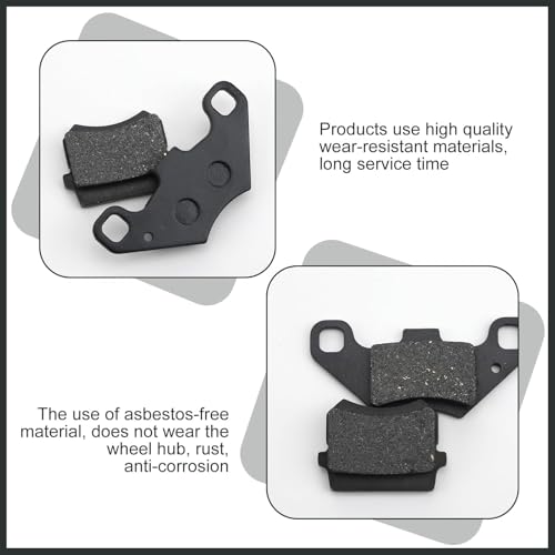 4 Stück Ersatz des Hinteren Scheibenbremsbelags Ersatz Für 50cc 70cc 90cc 110cc 125cc 140cc ATV Go Kart Quad Dune Buggy 4 Wheeler, Atv Bremsbeläge Asbestfrei Bike Brake Pads (Schwarz)