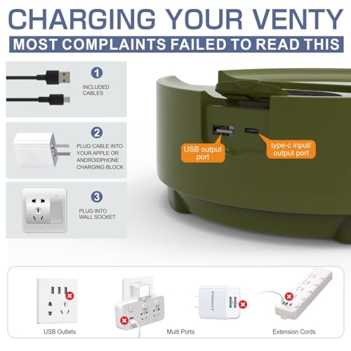 xumemall Ventilador de pedestal oscilante dobrável com controle remoto, 20.3 cm USB C recarregável 2