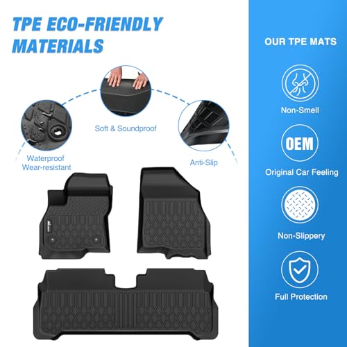 Image of Nilight TPE Floor Mats for Chevy Bolt EUV 2022 2023 2024 | All Weather Custom Fit Heavy Duty Floor Liners