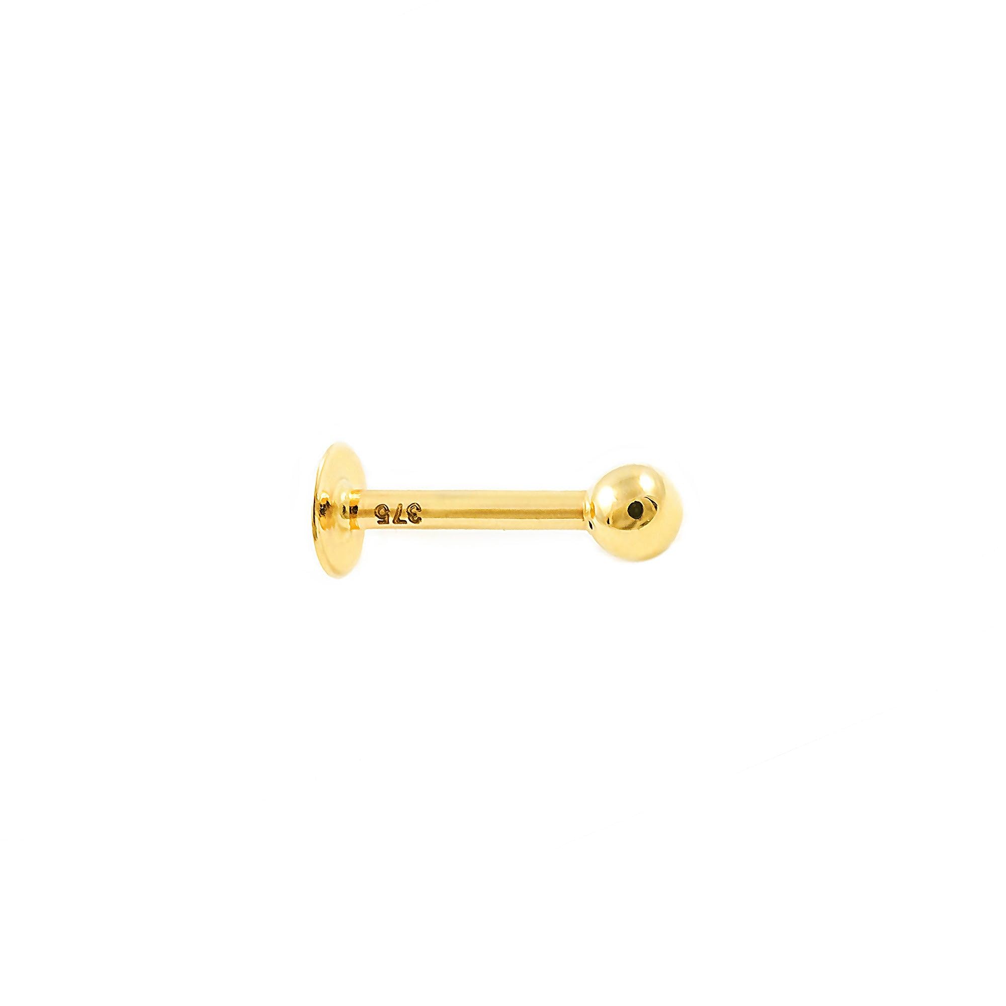 Monde Petit Piercing für Lippe Kugel 3 mm - Gelbgold 9 Karat (375) - Geschenkbox - Garantiezertifikat