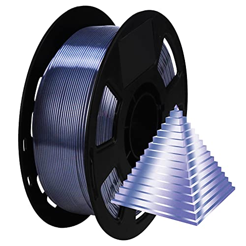 1.75mm Silk Pearlescent Shiny Black PLA Filament, 1kg 2.2lbs 3D Printing Material, Widely Support for FDM 3D Printer, Pack with Extra Filament Sample by BBLIFE