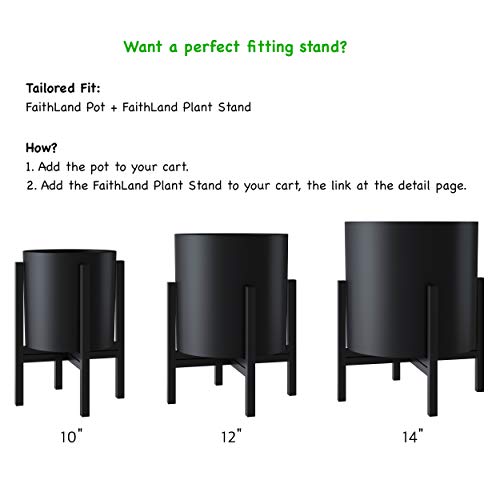 FaithLand Plant Pot 12 inch – Perfectly Fits Mid-Century Modern Plant ...
