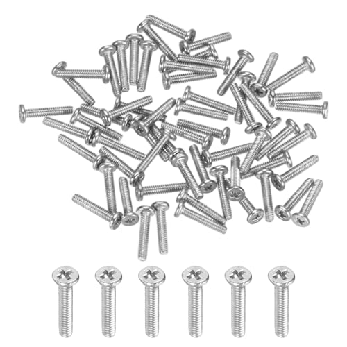 M METERXITY Vis Tête Plate M1.2x6mm 60 pces Acier Inoxydable
