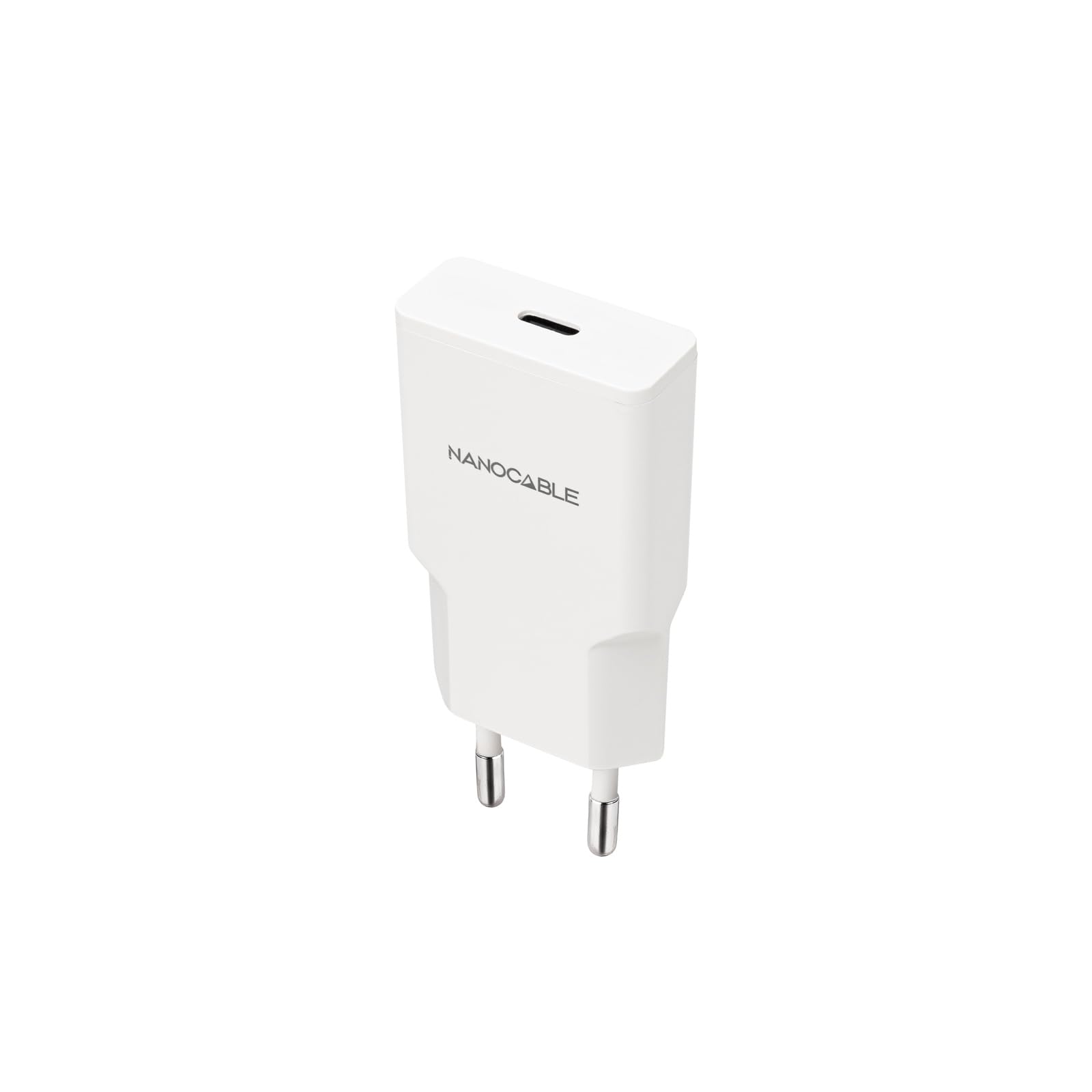 Cargador de Pared Nanocable 10.10.2024/ 1xUSB Tipo-C/ 25W/ Blanco